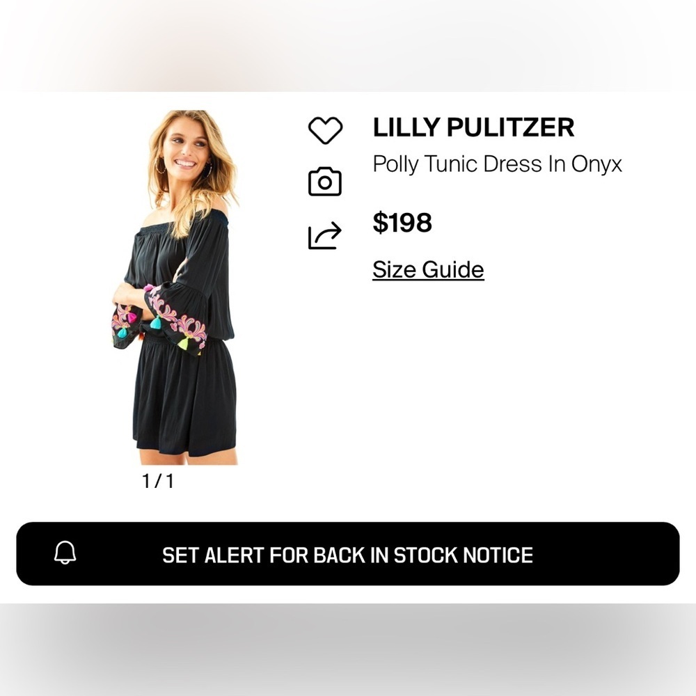 ✨ Lilly Pulitzer Polly Tunic Off The Shoulder Dress - Picture 3 of 12